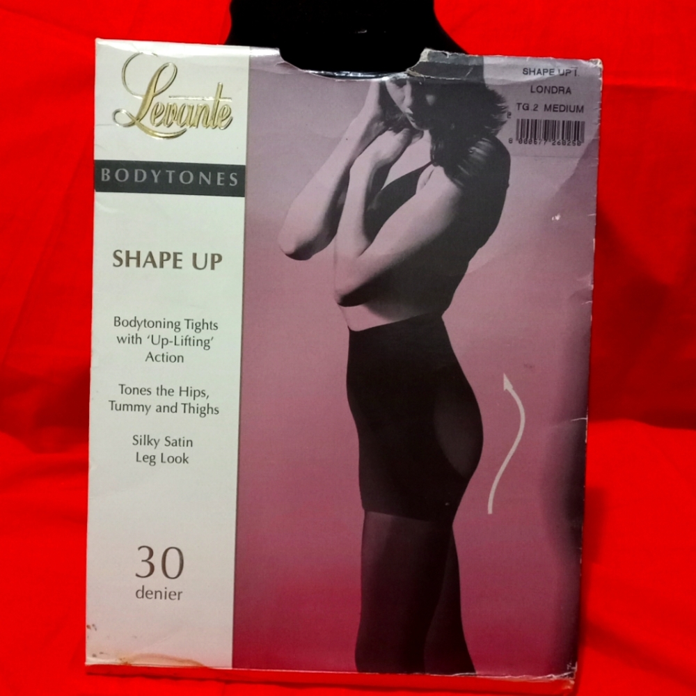 Vintage Black Shape Up Panty Hose by LEVANTE Made in Italy